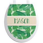 Tropical Leaves #2 Toilet Seat Decal (Personalized)