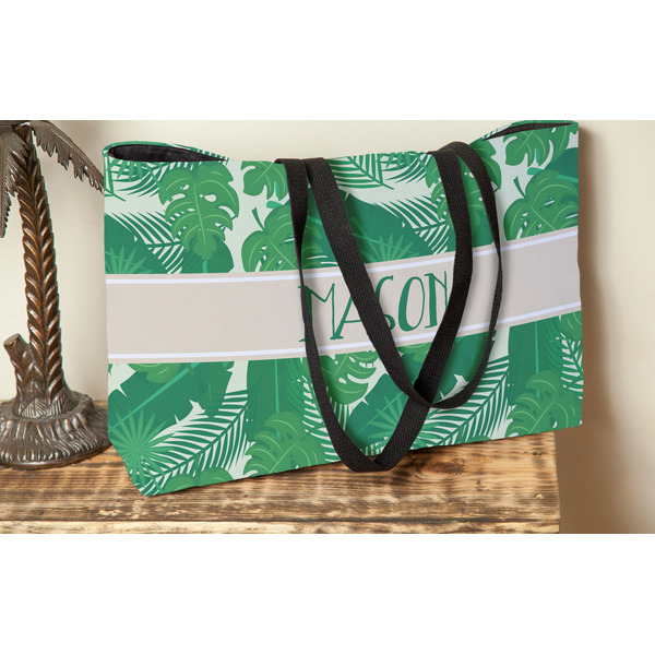 Tropical Leaves #2 Tote w/Black Handles - Lifestyle View