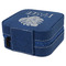 Tropical Leaves #2 Travel Jewelry Boxes - Leather - Navy Blue - View from Rear