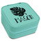 Tropical Leaves #2 Travel Jewelry Boxes - Leatherette - Teal - Angled View