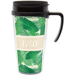 Tropical Leaves #2 Acrylic Travel Mug with Handle (Personalized)