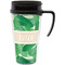 Tropical Leaves 2 Travel Mug with Black Handle - Front