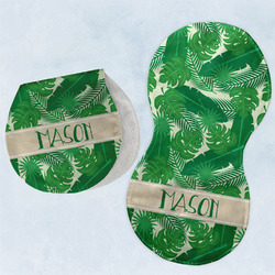 Tropical Leaves #2 Burp Pads - Velour - Set of 2 w/ Name or Text
