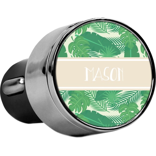 Custom Tropical Leaves #2 USB Car Charger (Personalized)