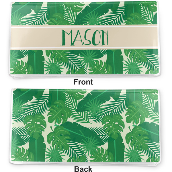 Tropical Leaves 2 Vinyl Check Book Cover - Front and Back
