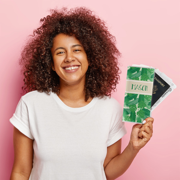 Tropical Leaves #2 Vinyl Document Holder - LIFESTYLE