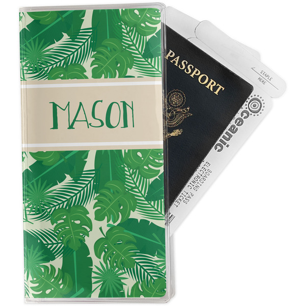 Custom Tropical Leaves #2 Travel Document Holder