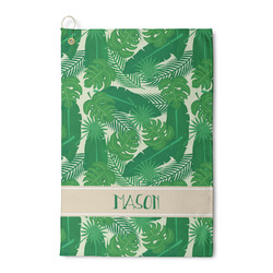 Tropical Leaves #2 Waffle Weave Golf Towel (Personalized)