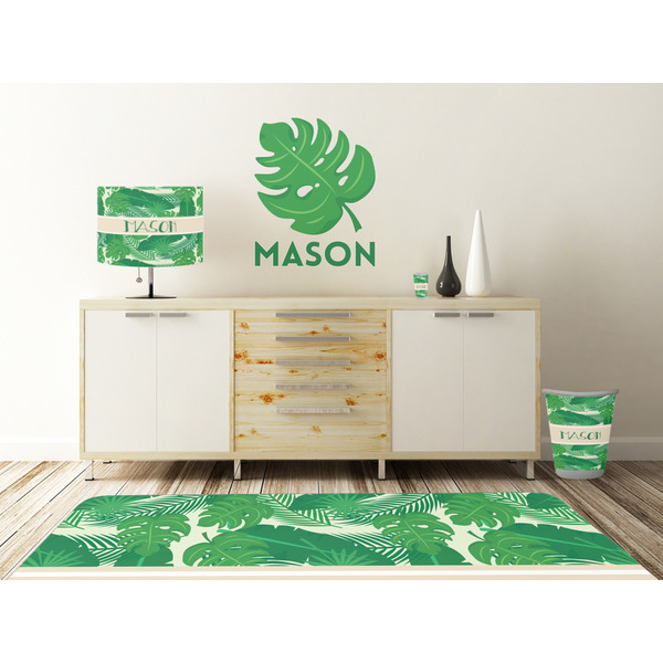 Tropical Leaves 2 Wall Graphic Decal Wooden Desk