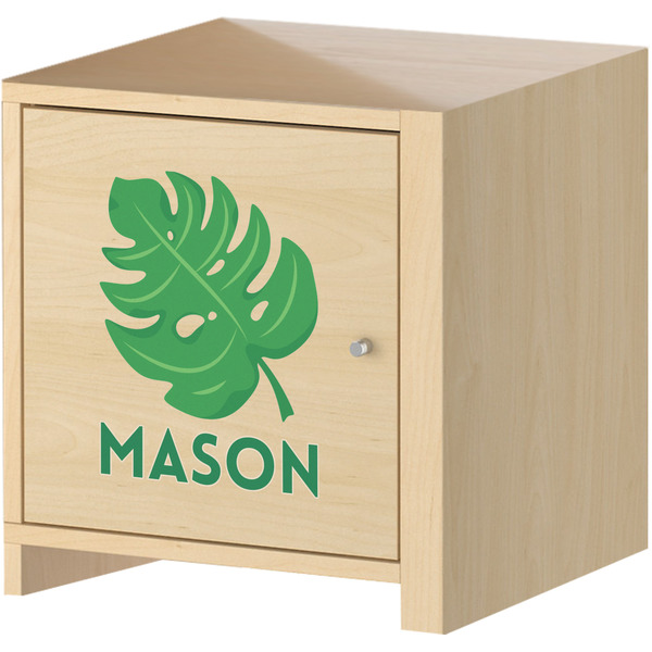 Tropical Leaves 2 Wall Graphic on Wooden Cabinet