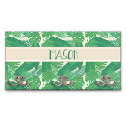 Tropical Leaves #2 Wall Mounted Coat Rack w/ Name or Text