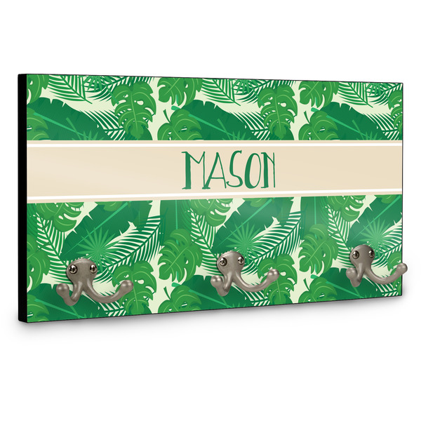Tropical Leaves 2 Wall Mounted Coat Hanger - Side View