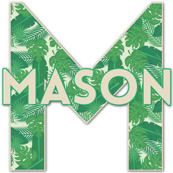 Tropical Leaves #2 Name & Initial Decal - Custom Sized (Personalized)