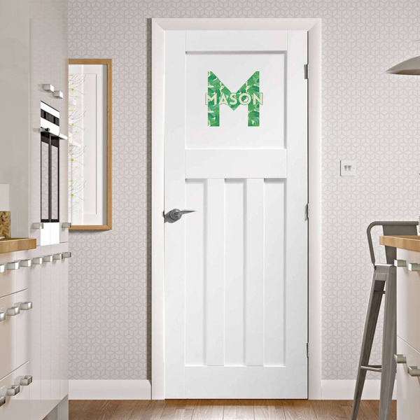 Tropical Leaves 2 Wall Name & Initial Medium on Door