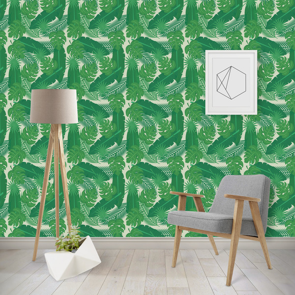 Custom Tropical Leaves #2 Wallpaper & Surface Covering (Water Activated - Removable)