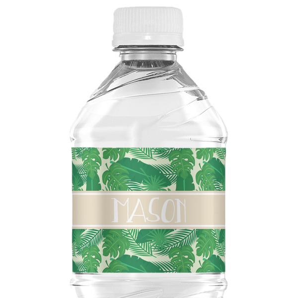 Custom Tropical Leaves #2 Water Bottle Labels - Custom Sized (Personalized)