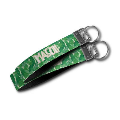 Tropical Leaves #2 Wristlet Webbing Keychain Fob (Personalized)