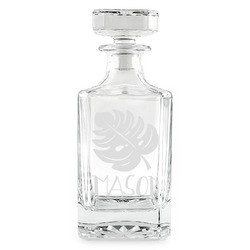 Tropical Leaves #2 Whiskey Decanter - 26 oz Square (Personalized)