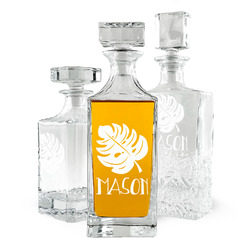 Tropical Leaves #2 Whiskey Decanter (Personalized)