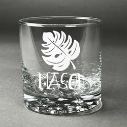 Tropical Leaves #2 Whiskey Glass - Engraved (Personalized)