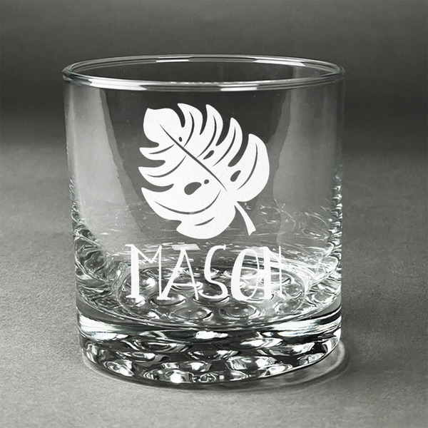 Custom Tropical Leaves #2 Whiskey Glass (Single) (Personalized)