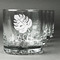 Tropical Leaves 2 Whiskey Glasses Set of 4 - Engraved Front