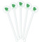 Tropical Leaves #2 White Plastic 5.5" Stir Stick - Fan View