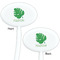 Tropical Leaves #2 White Plastic 7" Stir Stick - Double Sided - Oval - Front & Back
