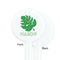 Tropical Leaves #2 White Plastic 7" Stir Stick - Single Sided - Round - Front & Back