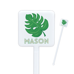 Tropical Leaves #2 Square Plastic Stir Sticks - Double Sided (Personalized)
