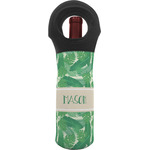 Tropical Leaves #2 Wine Tote Bag w/ Name or Text
