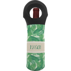 Tropical Leaves #2 Wine Tote Bag w/ Name or Text