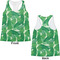 Tropical Leaves 2 Womens Racerback Tank Tops - Medium - Front and Back