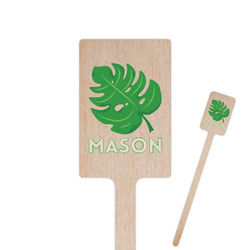 Tropical Leaves #2 6.25" Rectangle Wooden Stir Sticks - Single Sided (Personalized)