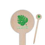 Tropical Leaves #2 Round Wooden Food Picks (Personalized)