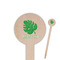 Tropical Leaves #2 Wooden 6" Food Pick - Round - Closeup