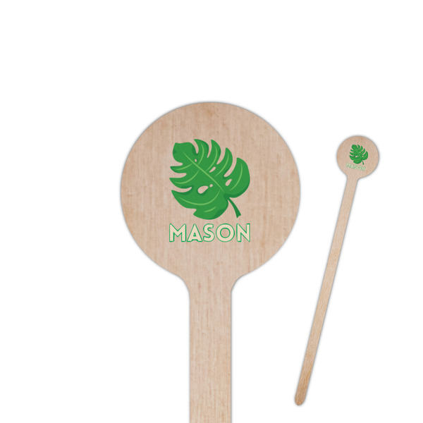 Custom Tropical Leaves #2 Round Wooden Stir Sticks (Personalized)