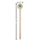 Tropical Leaves #2 Wooden 6" Stir Stick - Round - Dimensions