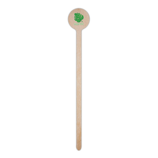 Tropical Leaves #2 Wooden 6" Stir Stick - Round - Single Stick