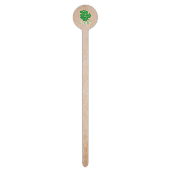 Tropical Leaves #2 Wooden 7.5" Stir Stick - Round - Single Stick