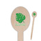 Tropical Leaves #2 Wooden Food Pick - Oval - Closeup