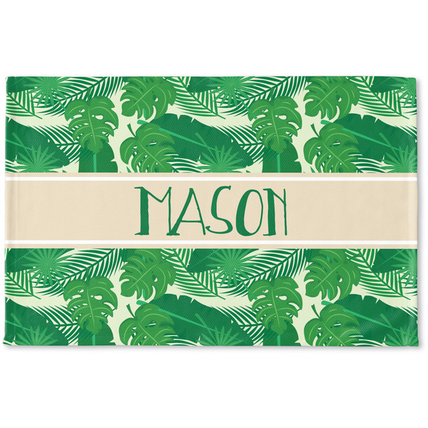 Custom Tropical Leaves #2 Woven Mat w/ Name or Text