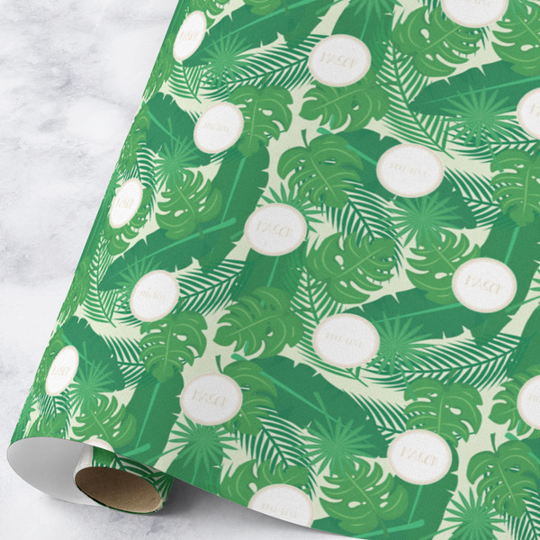 Custom Tropical Leaves #2 Wrapping Paper Roll - Large - Matte (Personalized)