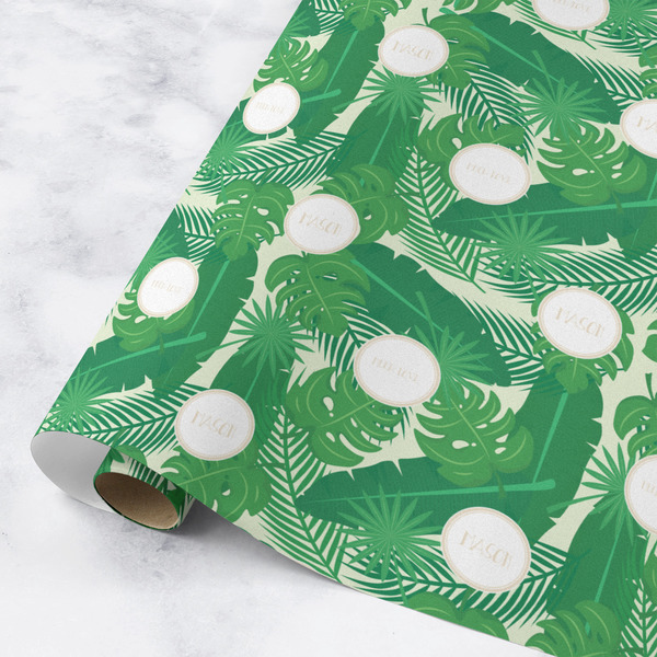 Custom Tropical Leaves #2 Wrapping Paper Roll - Medium - Matte (Personalized)