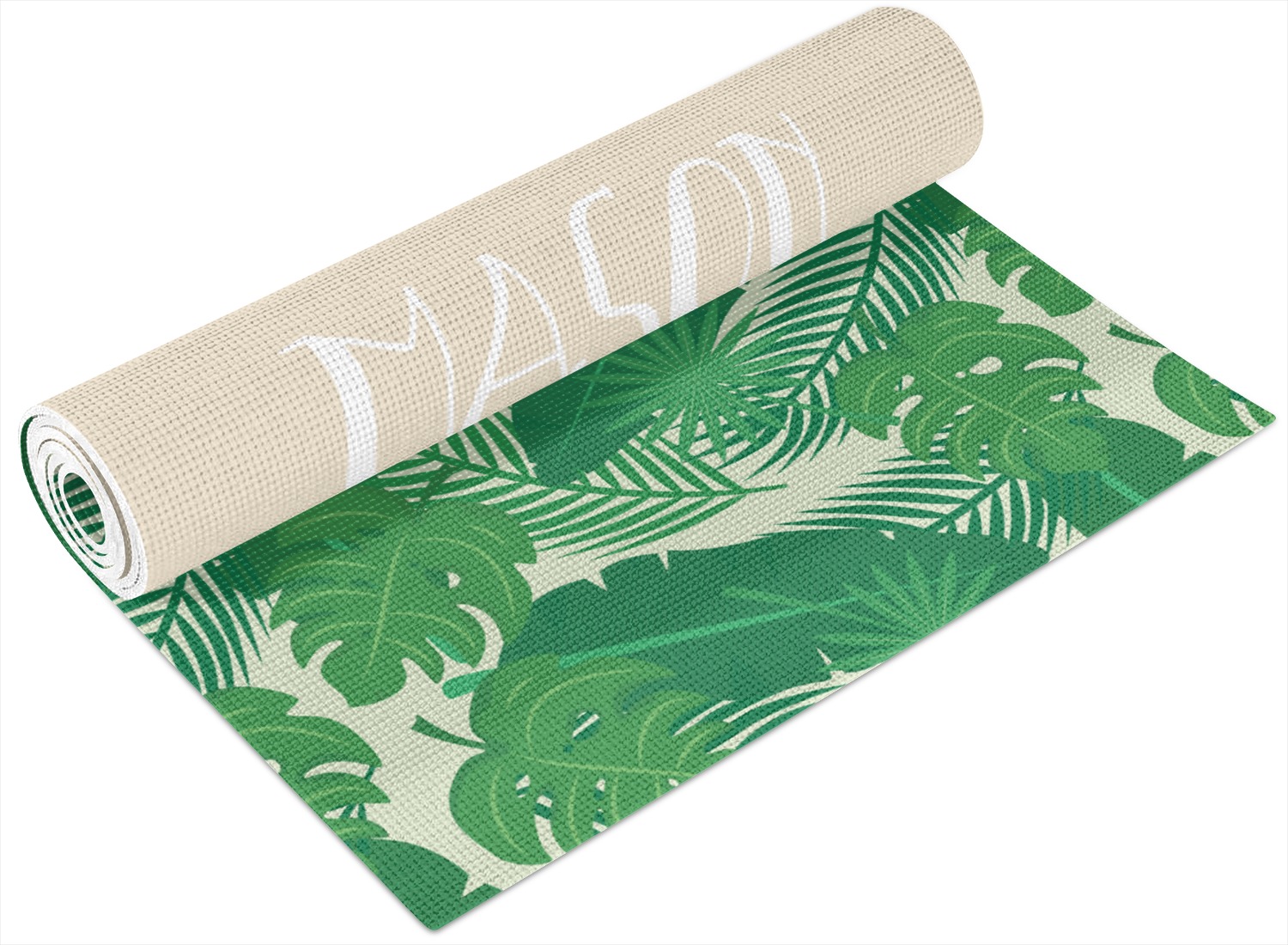 Tropical Leaves 2 Yoga Mat Printable Front and Back (Personalized) YouCustomizeIt
