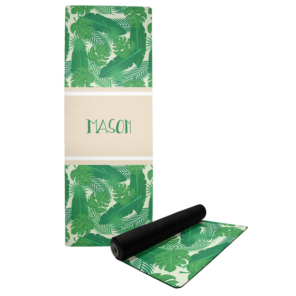 Custom Tropical Leaves #2 Yoga Mat w/ Name or Text