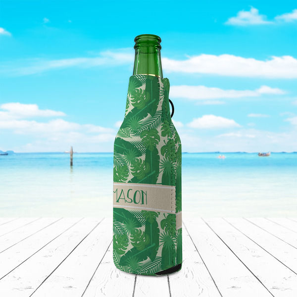 Tropical Leaves #2 Zipper Bottle Cooler - LIFESTYLE