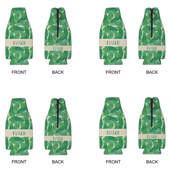 Tropical Leaves #2 Zipper Bottle Cooler - Set of 4 - APPROVAL