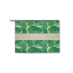 Tropical Leaves #2 Zipper Pouch - Small - 8.5"x6" w/ Name or Text