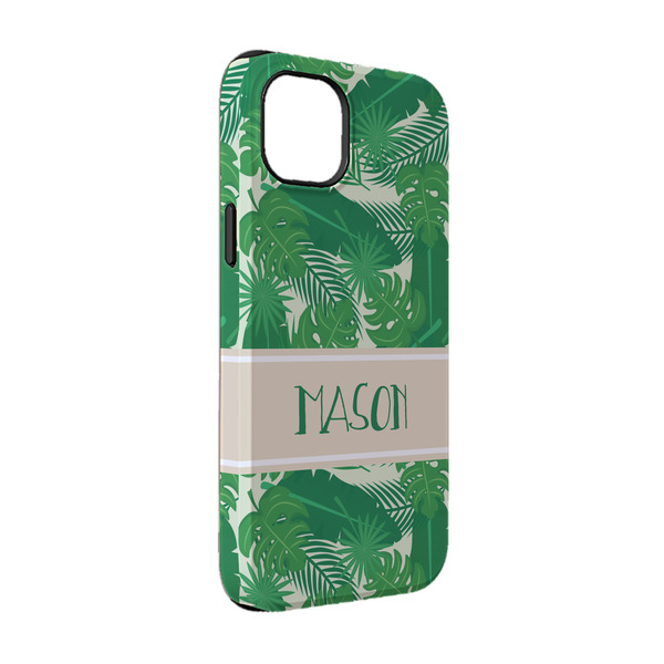 Custom Tropical Leaves #2 iPhone Case - Rubber Lined - iPhone 14 Pro (Personalized)